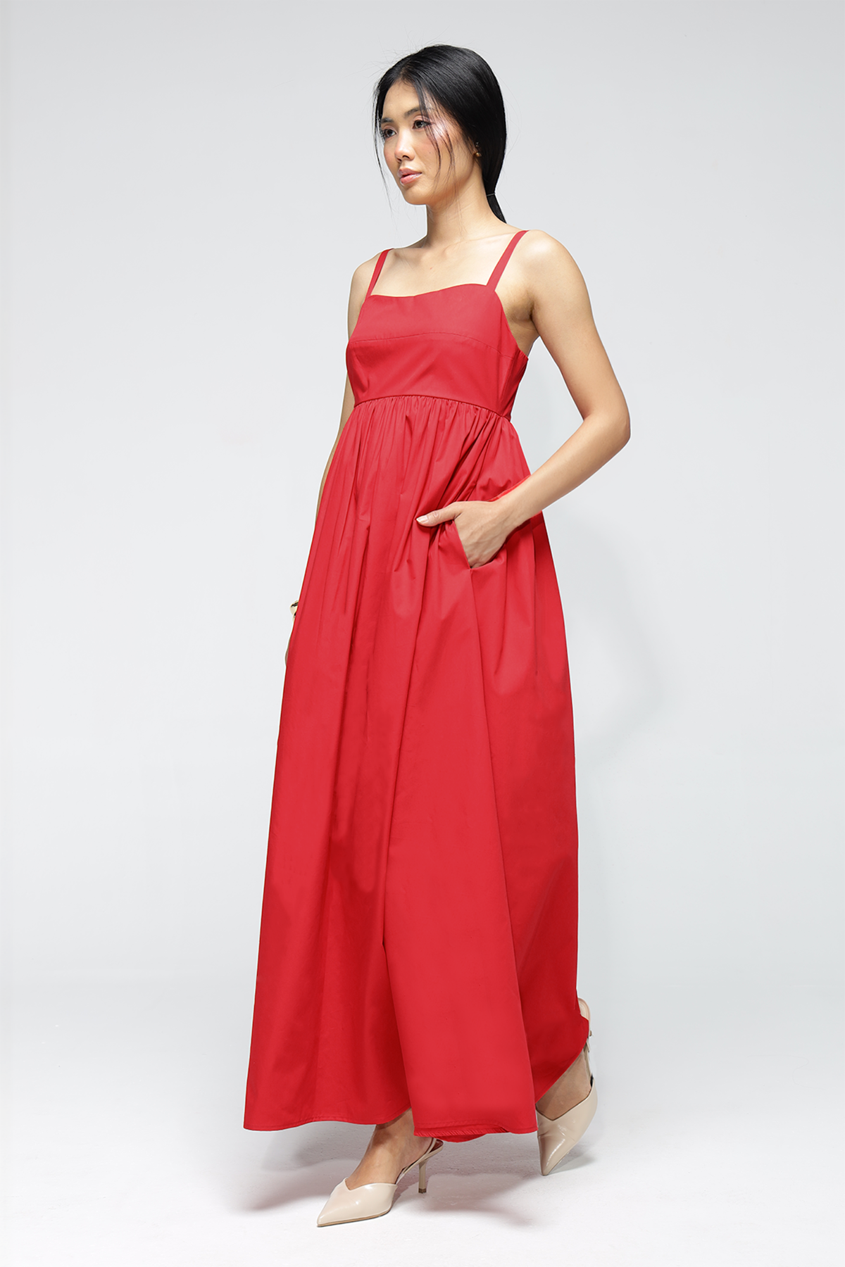 Shyla Pocket Dress : Crimson