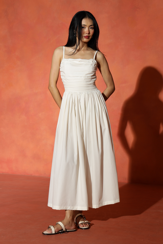 Emely Pocket Dress : Cloud White