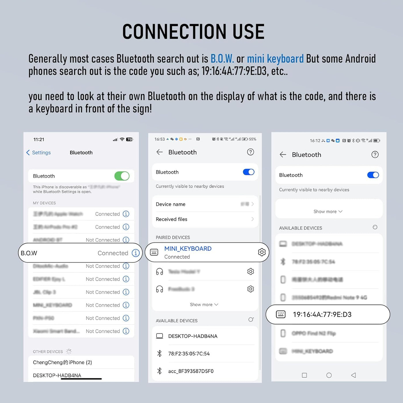 Bluetooth Foldable Keyboard for Phones and Tablets, Pc.(2 Year Manufacture Warranty)