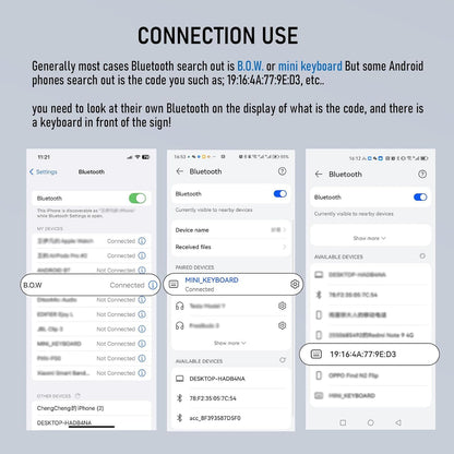 Bluetooth Foldable Keyboard for Phones and Tablets, Pc.(2 Year Manufacture Warranty)