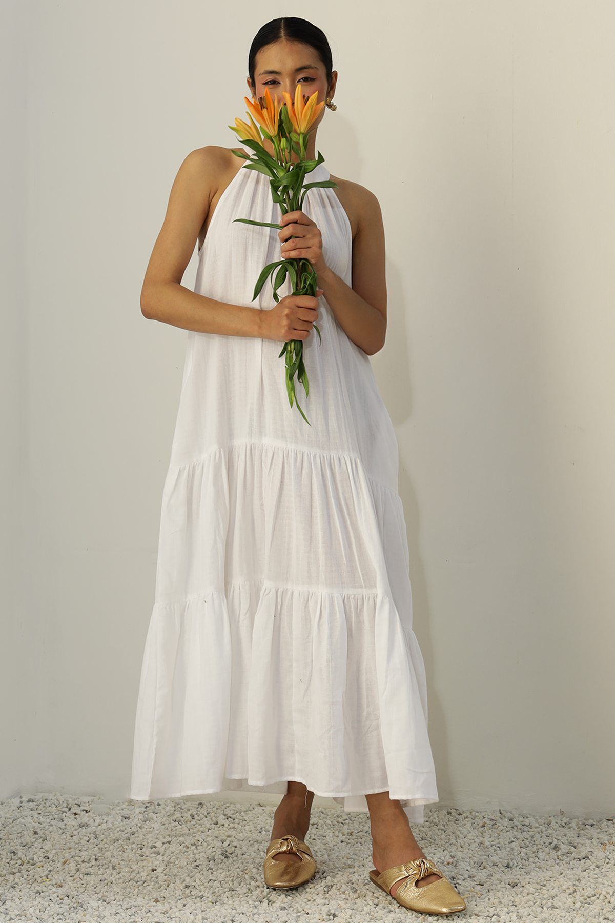 Everett Pocket Dress : White