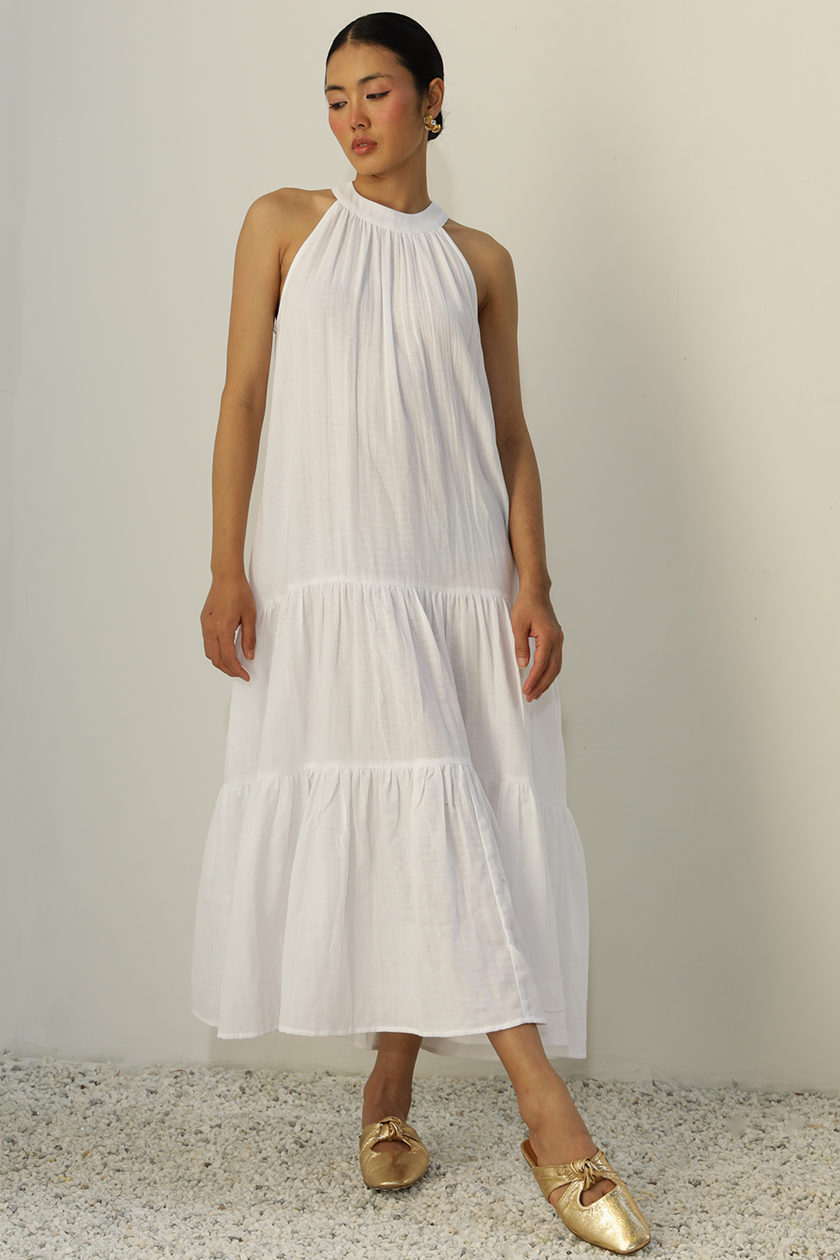 Everett Pocket Dress : White