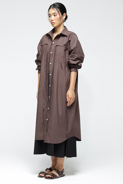 Elliot Shirt Dress : Cocoa