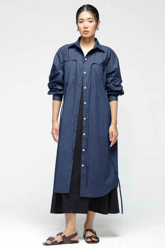Elliot Shirt Dress : Prussian Blue