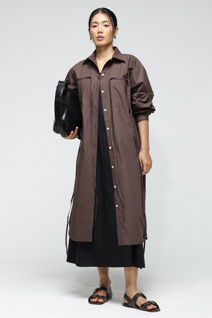 Elliot Shirt Dress : Cocoa