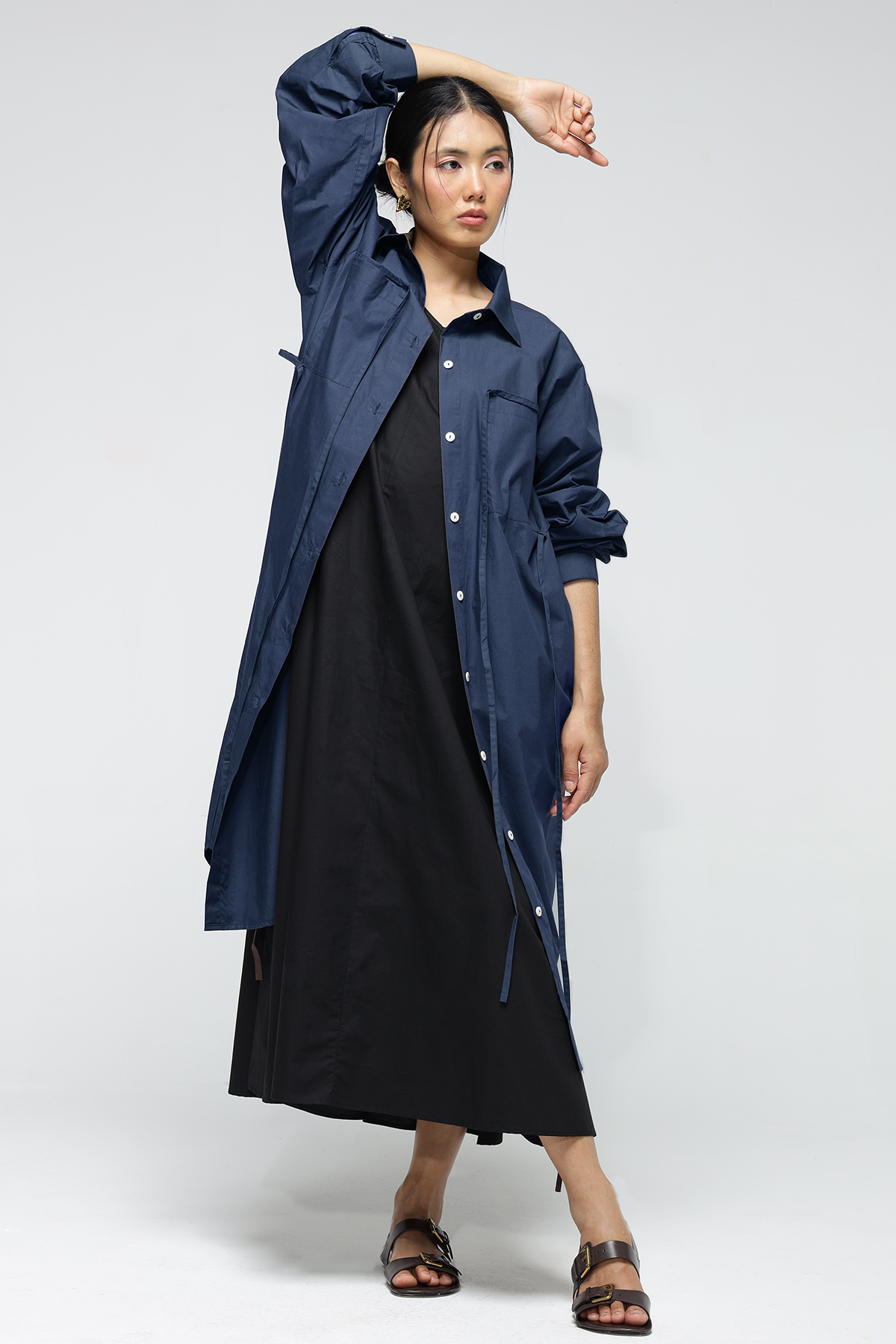 Elliot Shirt Dress : Prussian Blue