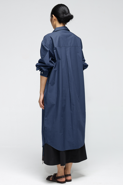 Elliot Shirt Dress : Prussian Blue