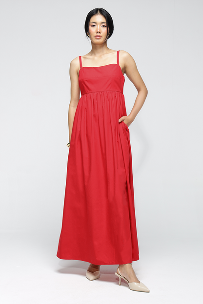 Shyla Pocket Dress : Crimson