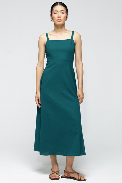 Fiora Linen Dress : Persian blue