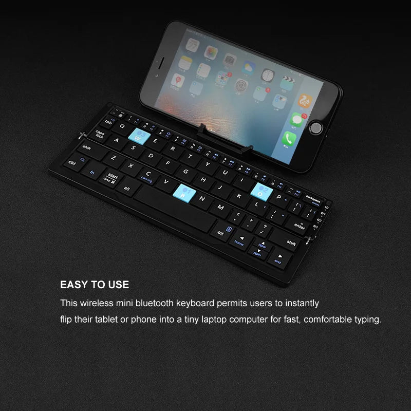 Bluetooth Foldable Keyboard for Phones and Tablets, Pc.(2 Year Manufacture Warranty)