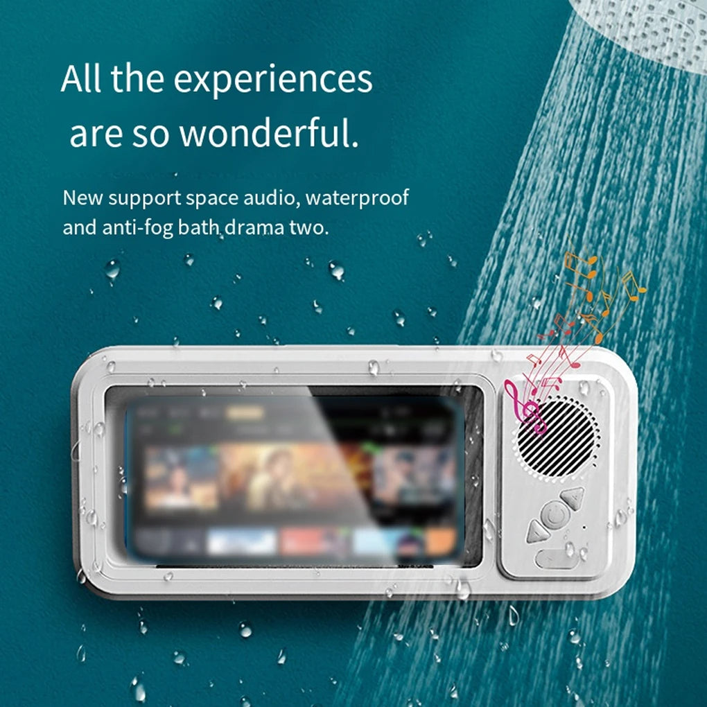 Waterproof Shower Phone Holder With Built-In Speaker