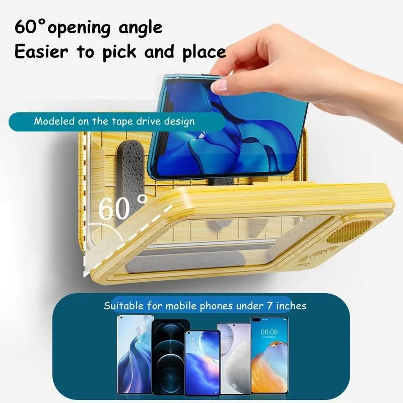 Waterproof Shower Phone Holder With Built-In Speaker