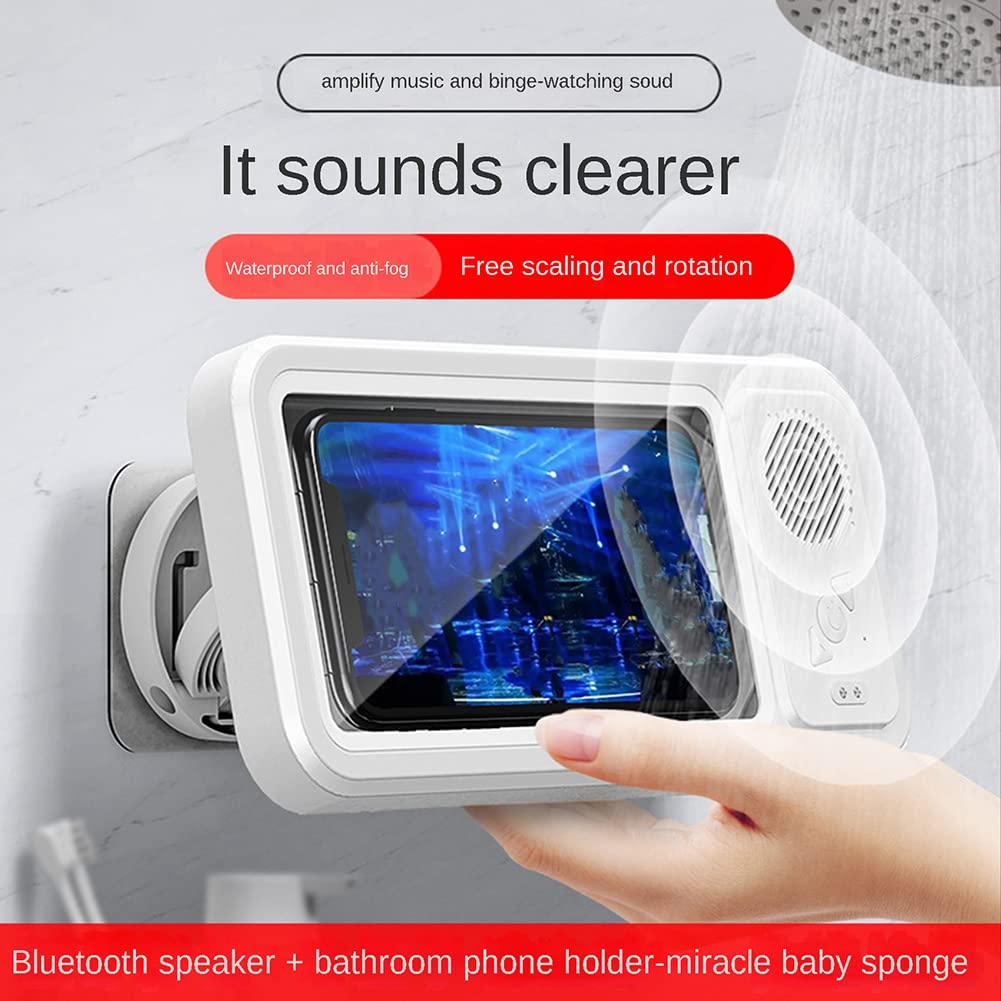 Waterproof Shower Phone Holder With Built-In Speaker