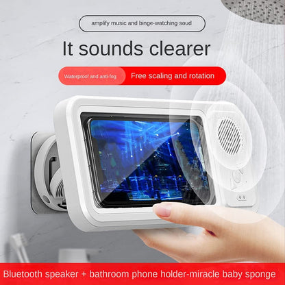 Waterproof Shower Phone Holder With Built-In Speaker