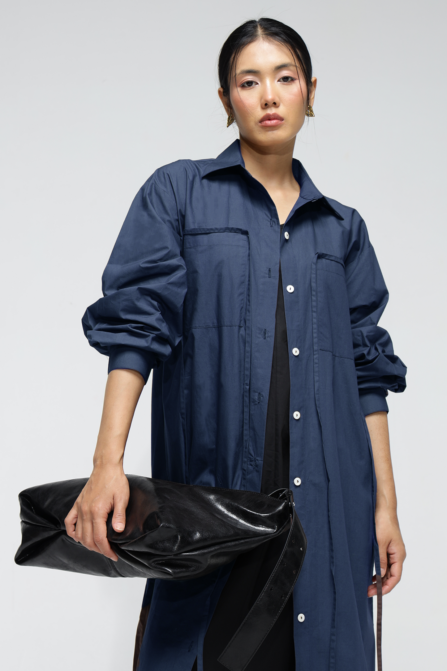 Elliot Shirt Dress : Prussian Blue